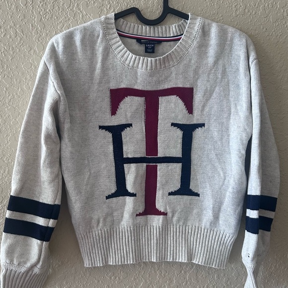 Tommy Hilfiger Other - Tommy Hilfiger Kid’s Gray Sweater with Burgundy and Navy Accents size(S)